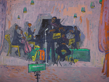Kleines Orchester, 1968, Öl auf Leinwand, 200 x 150 cm