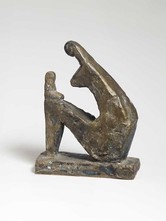 Melanie Rüegg-Leuthold, Geborgenheit IV (Mutter & Kind - Entwicklung zum Symbol), 1969, Bronze, 16 x 12 cm